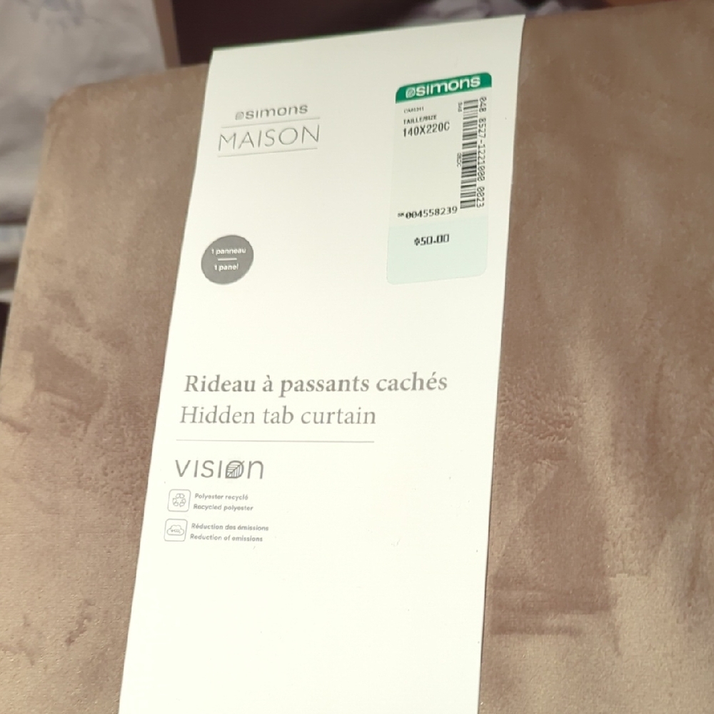 Simons Hidden Tab Curtain in Tan